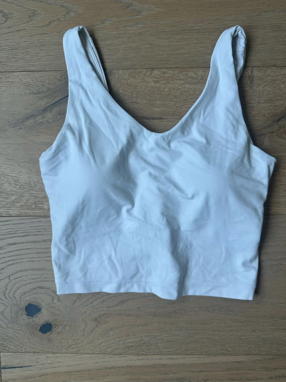 Athleta Transcend V-Neck Crop Sports Bra Bright D-DD+ Small White